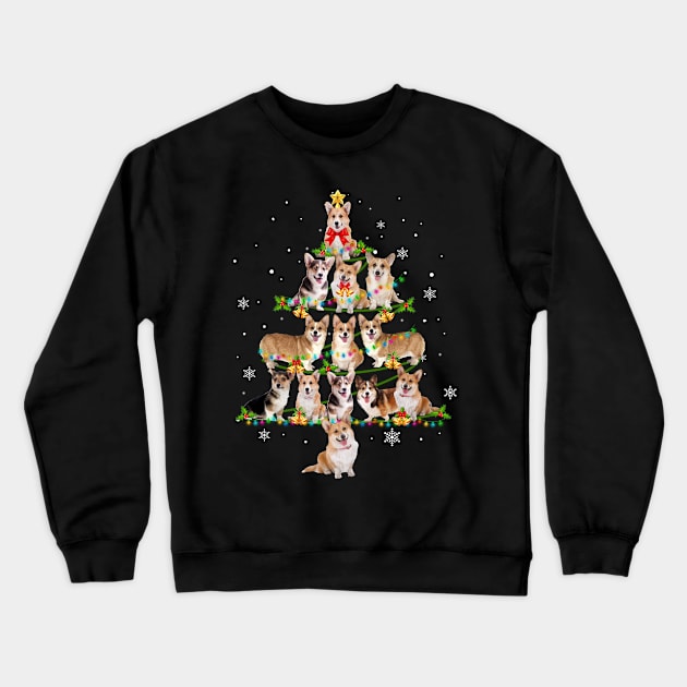 Cute Corgi  Christmas Tree Xmas Gift Crewneck Sweatshirt by Simpsonfft